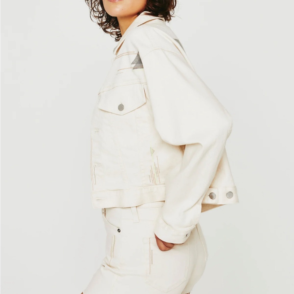NWT AG Adriano Goldschmied Mirah Cropped Jacket Cabrillo Embroidered S